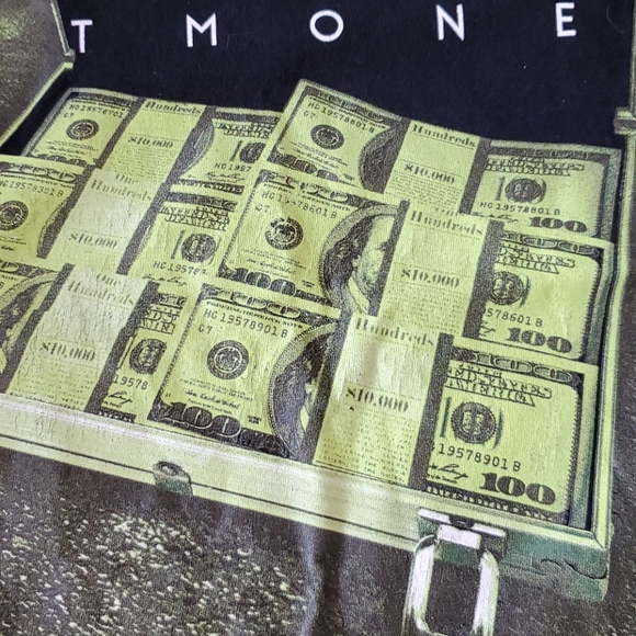 FLYING HORSE 'Work hard, Play Hard, get money' black short sleeve graphic t 3XL - Picture 5 of 6